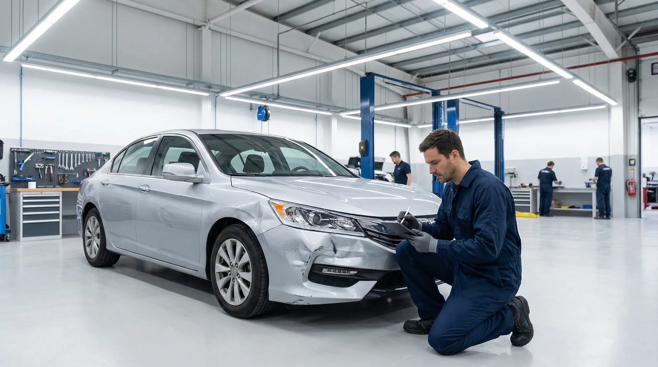 Inspección profesional de daños de colisión en JA Collision