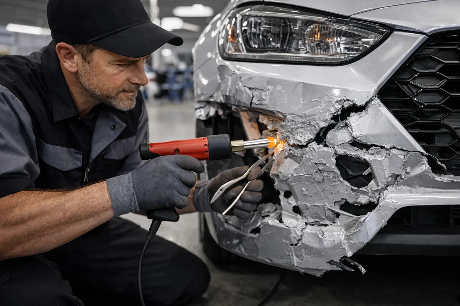 Professional bumper repair service at JA Collision in Lytle TX